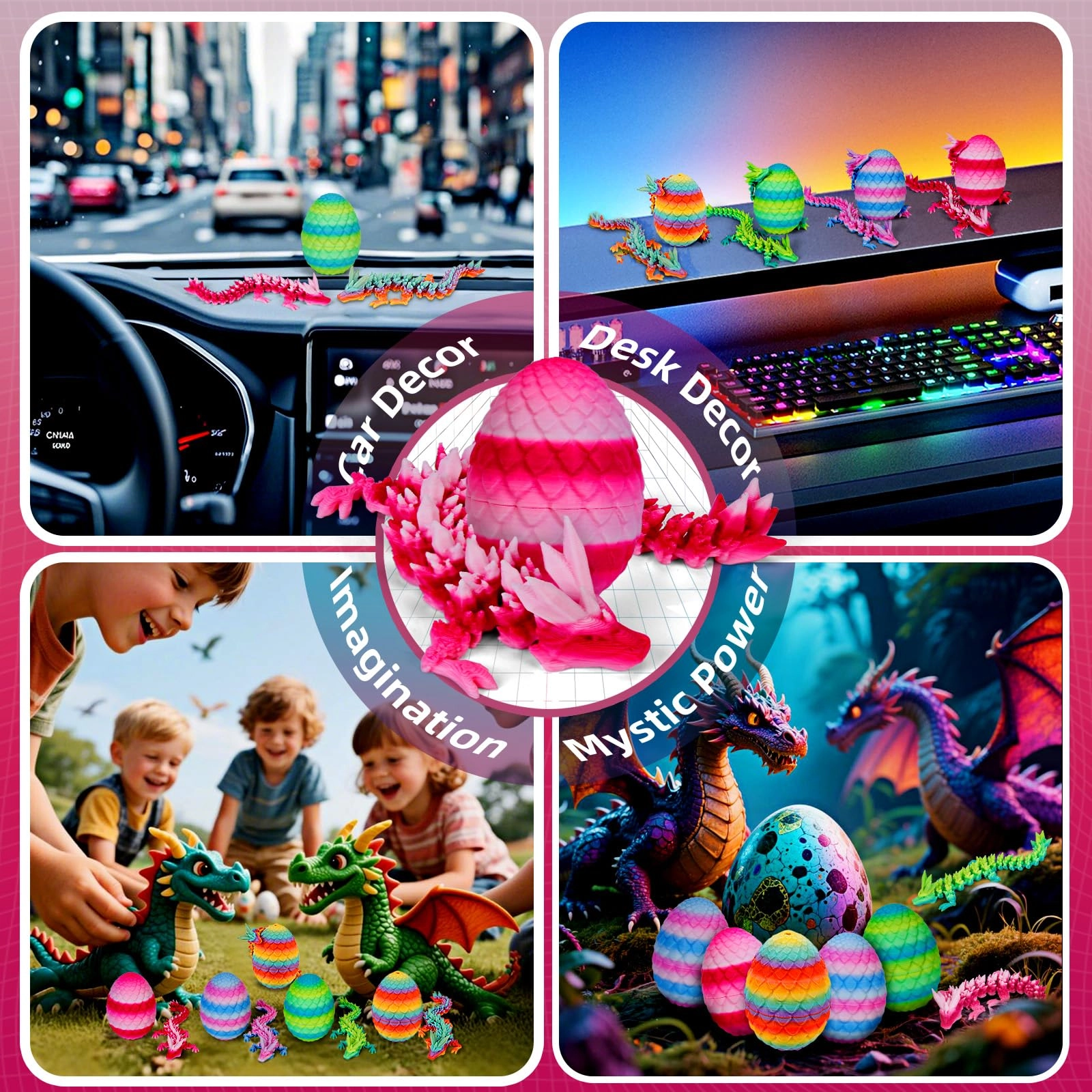 3D Printed Dragon - 4PCS Pack