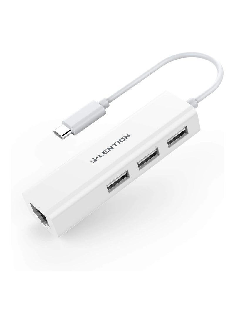 USB C to 3 USB 2.0 Ports Hub - Gigabit Ethernet 4K HDMI