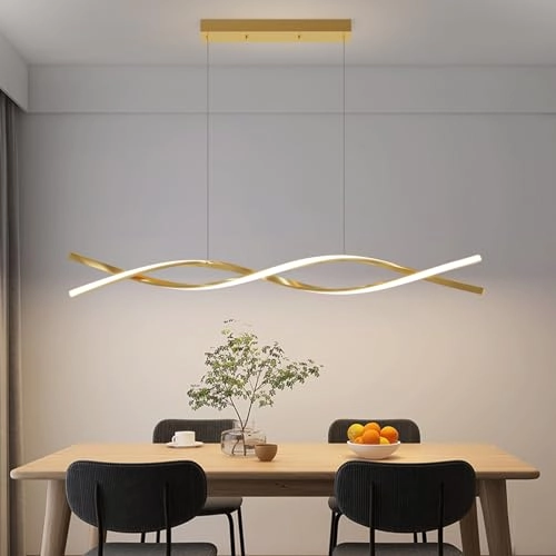 Modern Golden Pendant - 120CM Remote Control Dimmable