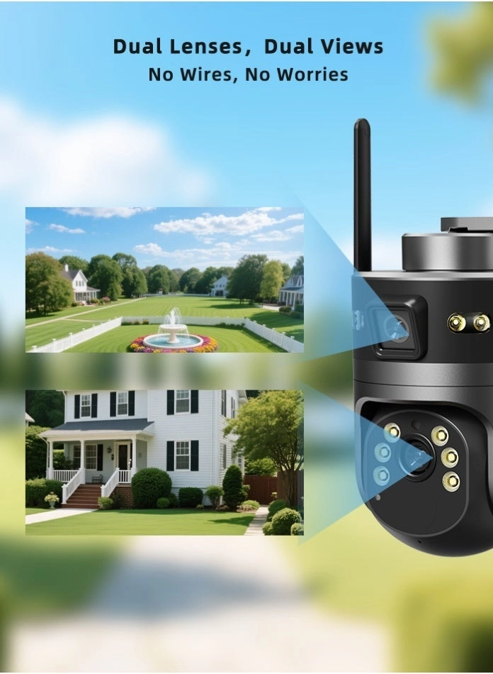 Solar Streetlight Dual Lens Security Camera 8MP
