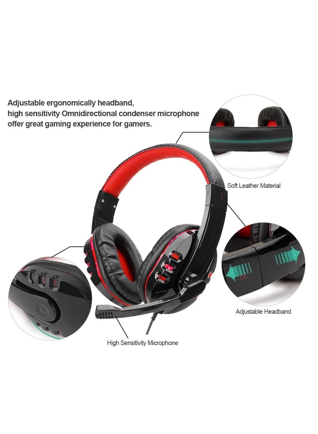 USB Gaming Headphone Wired Headset