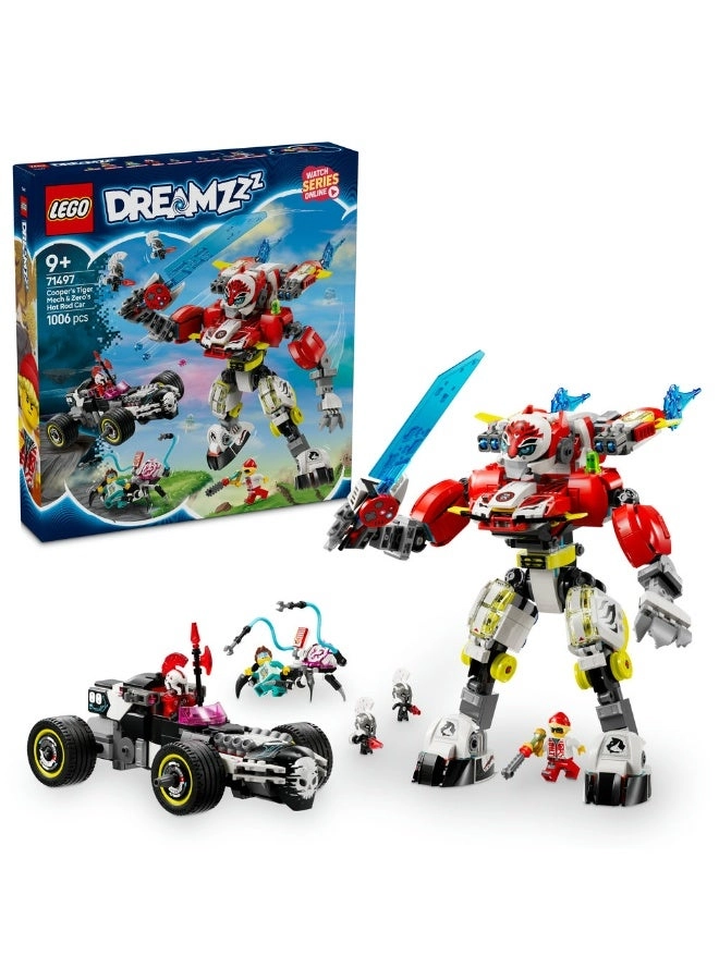 LEGO DREAMZzz Cooper’s Tiger Mech & Zero’s Hot Rod Car