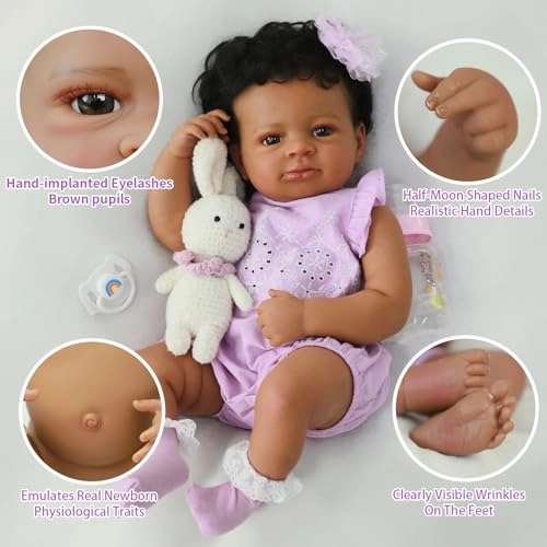 Reborn Baby Doll - 20-Inch Vinyl African American Ages 3+