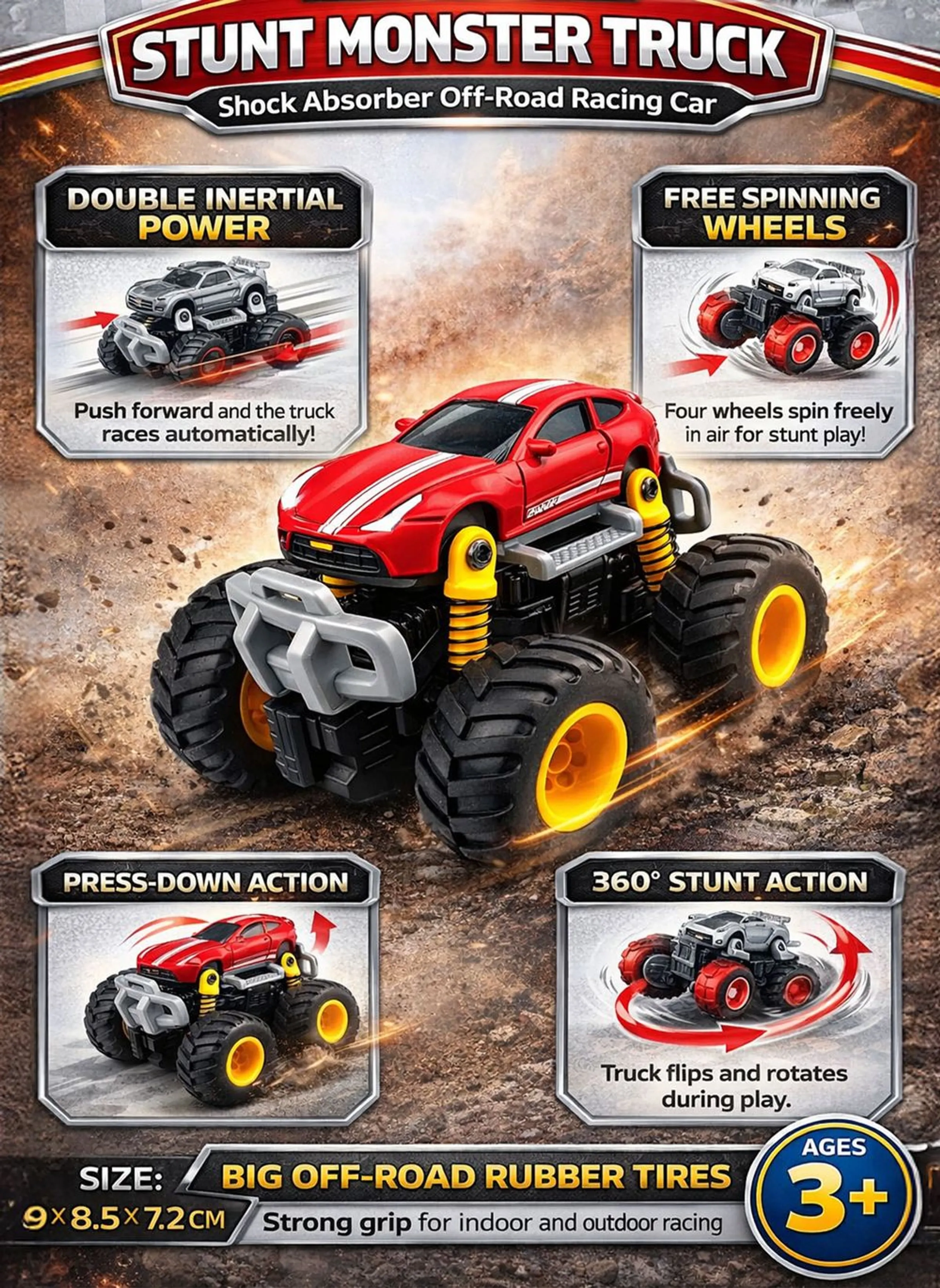 Stunt Monster Truck - 9 pcs