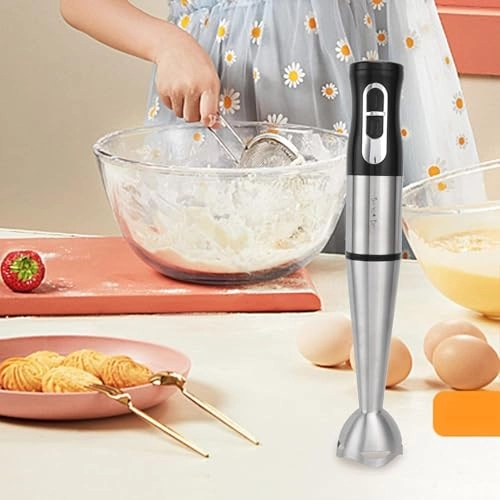Hand Blender - Stainless Steel Blades, 2-Speed Control, Chopper & Whisk