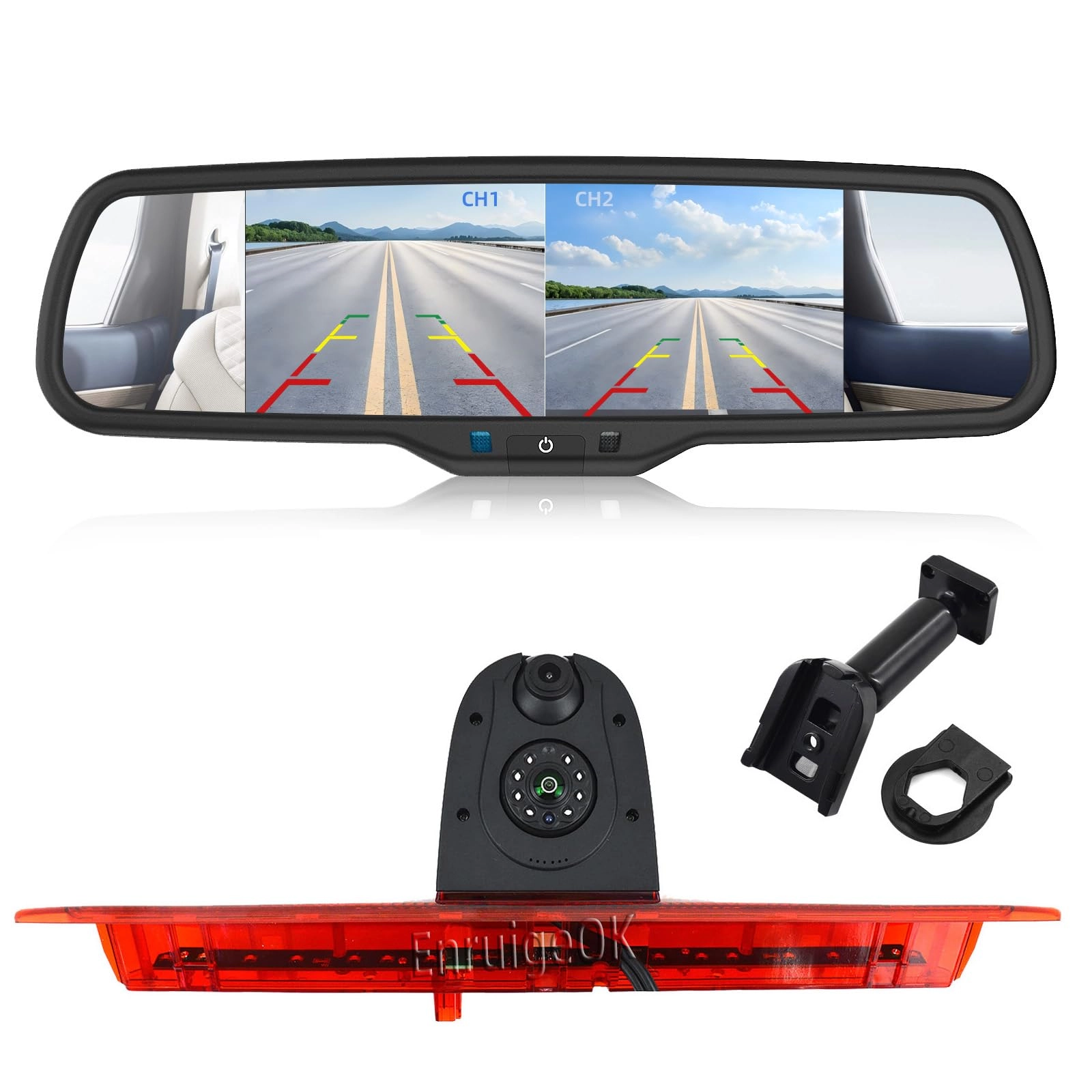 Enruige Dual Lens Brake Light Reversing Camera - Night Vision 720P