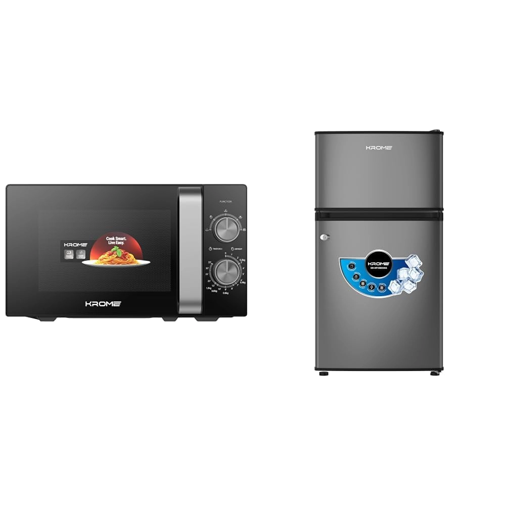 Krome Double Door Refrigerator + Microwave Oven - 20L