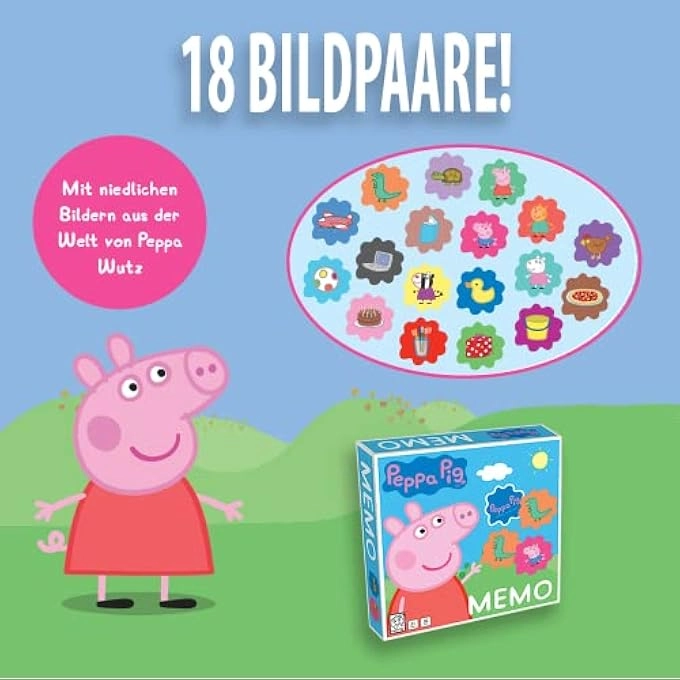 PEPPA PIG MEMORY GAME - 3 YEARS 36 CARDS