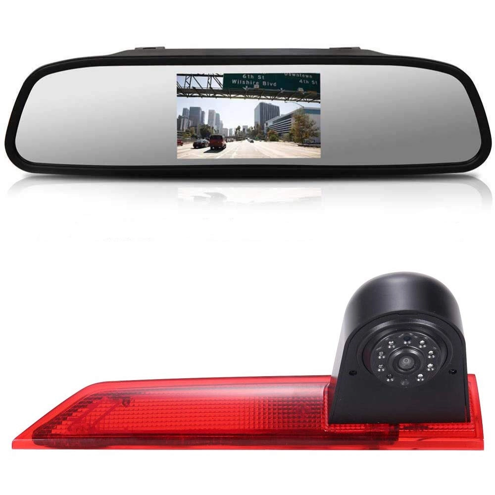 Brake Light Reversing Camera + Rear View Mirror Monitor - Night vision 628 x 586 pixels