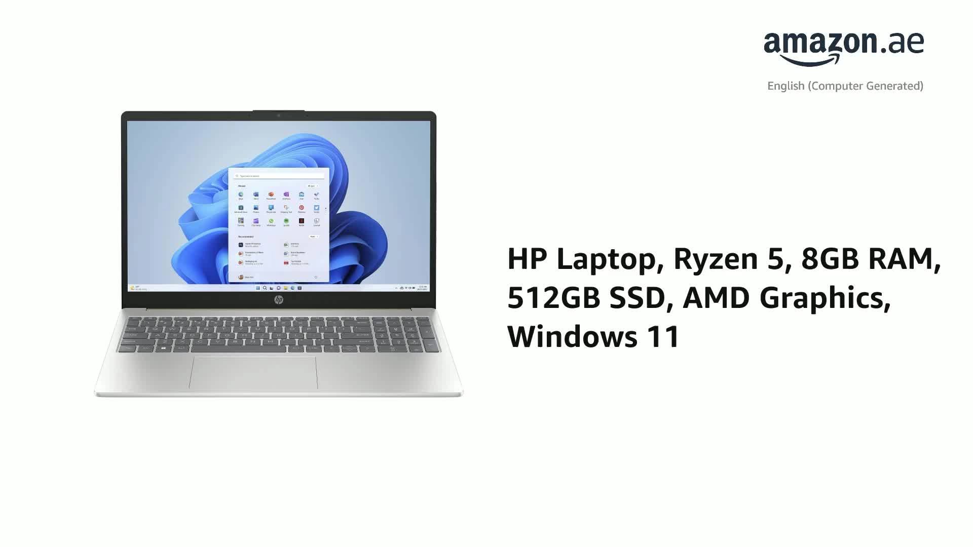 Laptop 15-FC0025DX - 15.6'' Ryzen 5-7520U 8GB DDR5 512GB SSD