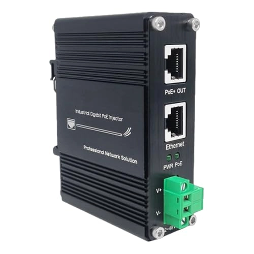 30W Industrial Hardened Gigabit PoE Injector - 12-48V 30W 2x RJ45 IEEE802.3af/at/bt 10/100/1000Mbps 30W per port