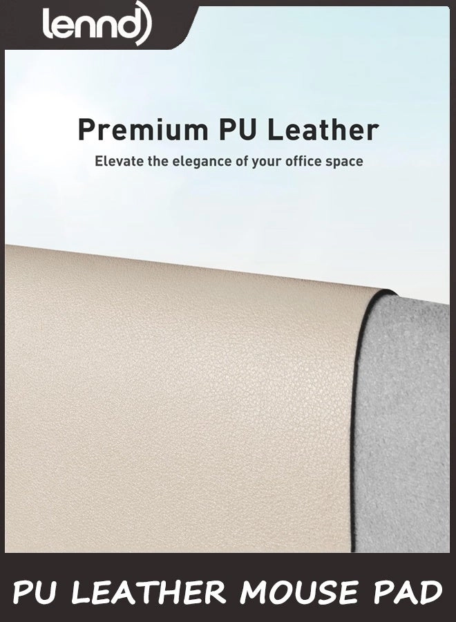 Non-Slip Large PU Leather Office Mouse Pad - 80x40 cm