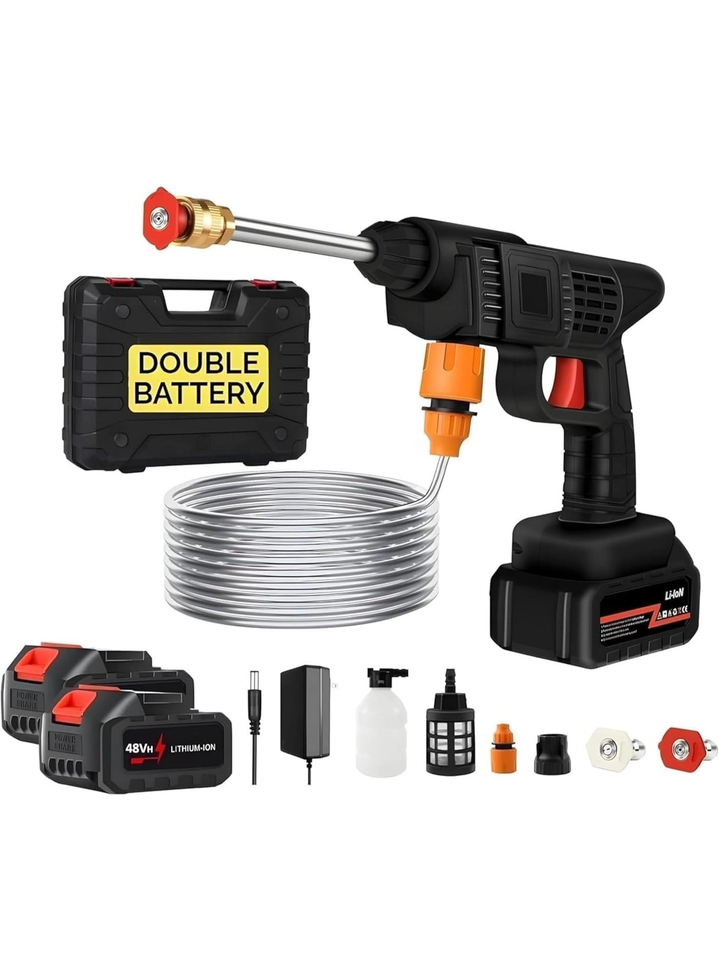 UBEdge Cordless High Pressure Washer Gun - 48V 2 Rechargeable Batteries