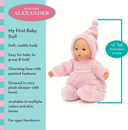 My First Baby Doll - 12-Inch Powder Pink Light Skin Tone