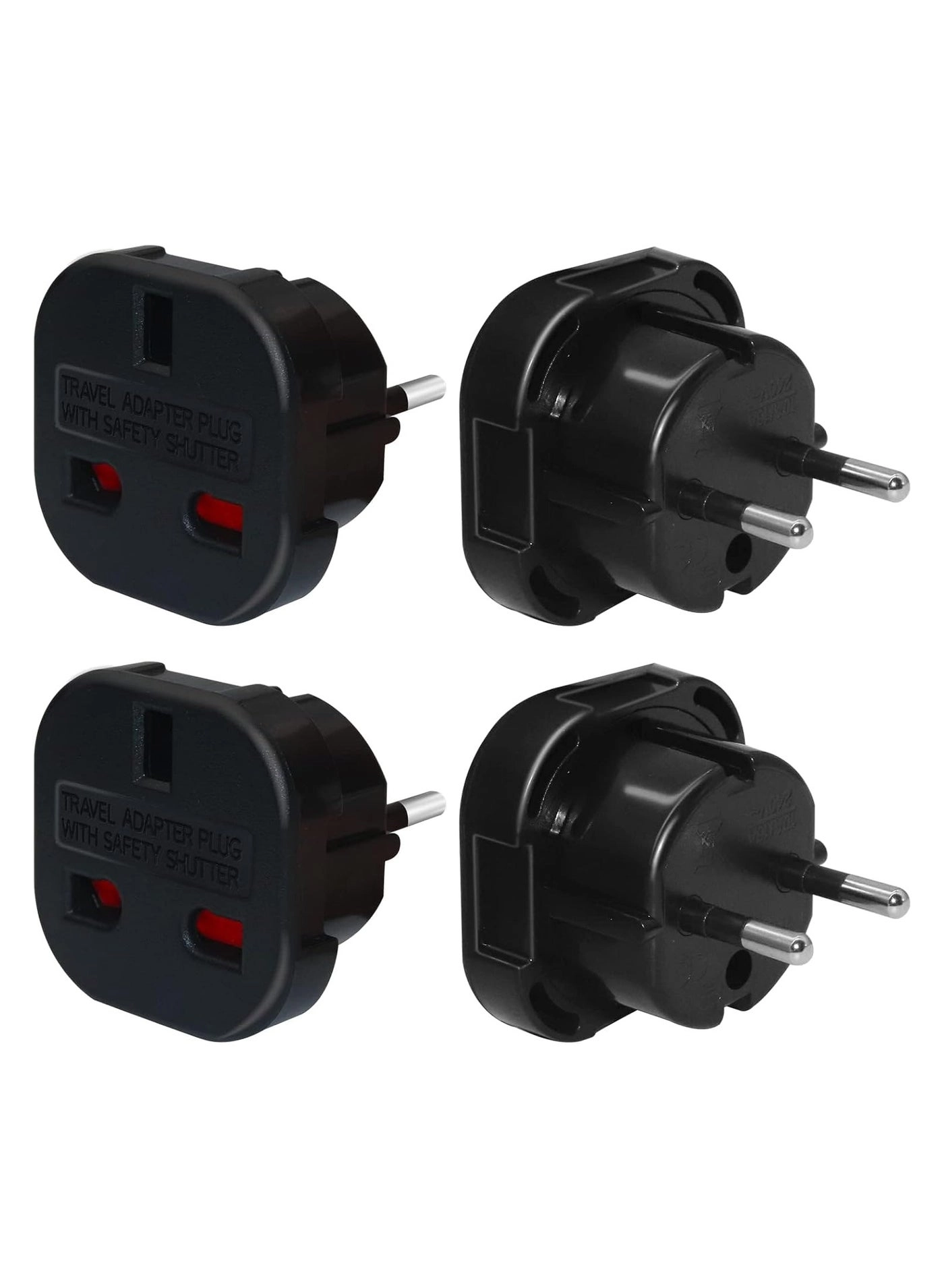 SYOSI Uk to European Plug Adapter - Type C, E, or F Pack
