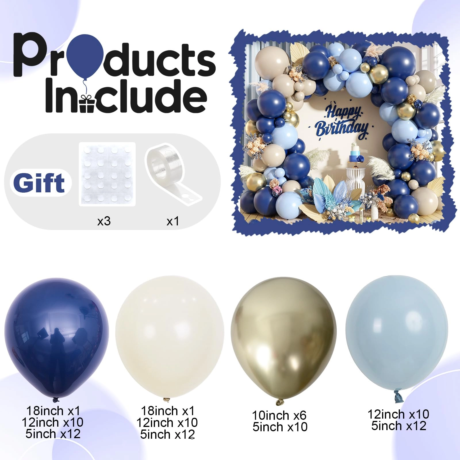 Balloon Arch Kit - 1.0 count Anniversary, Baby Shower, Birthday, Wedding