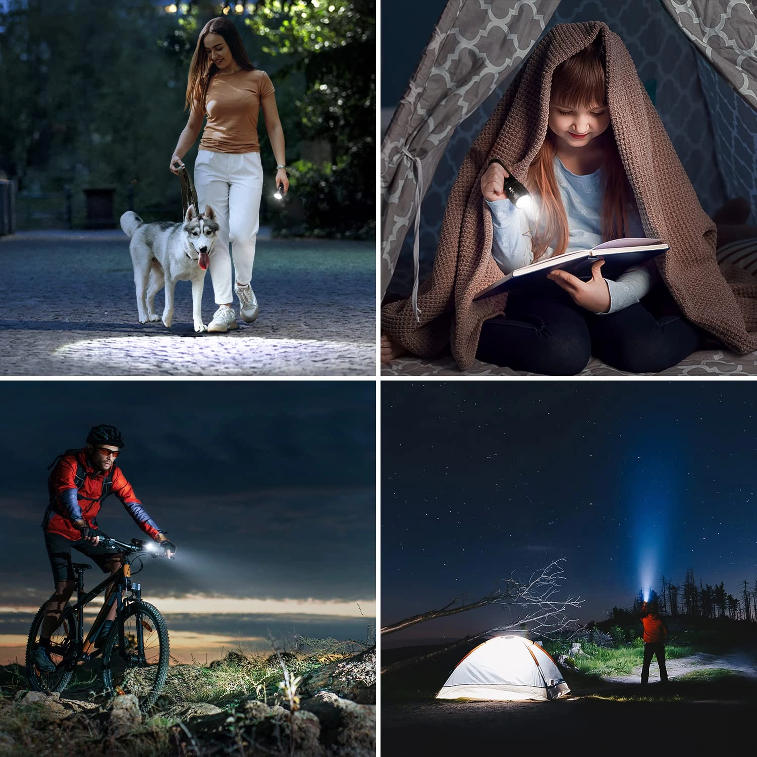 LED Flashlight - 140lm Waterproof Adjustable Focus 2 Pack
