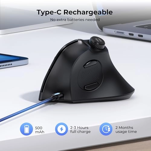 Ergonomic Vertical Mouse - Bluetooth, USB