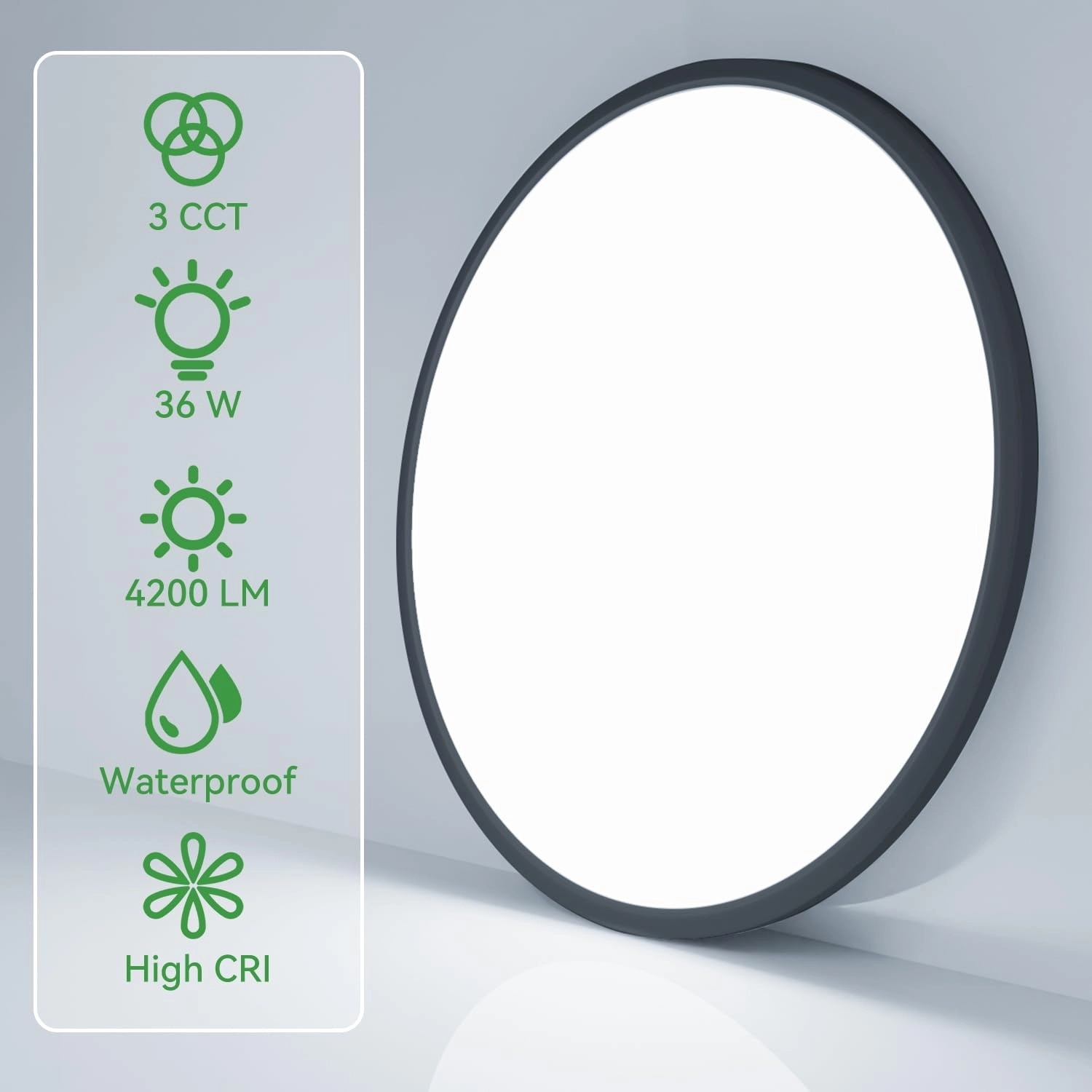 Flush Mount Ceiling Light - 3000/4500/6000K Dimmable