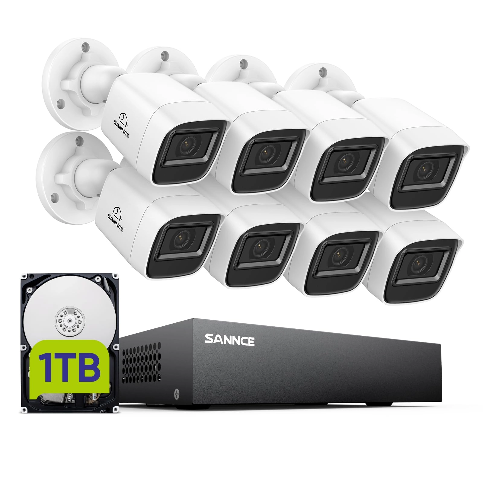 SANNCE 8CH HD-TVI Security Camera System - 1TB