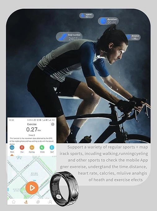 Smart Health Ring - Heart Rate Blood Oxygen Blood Pressure