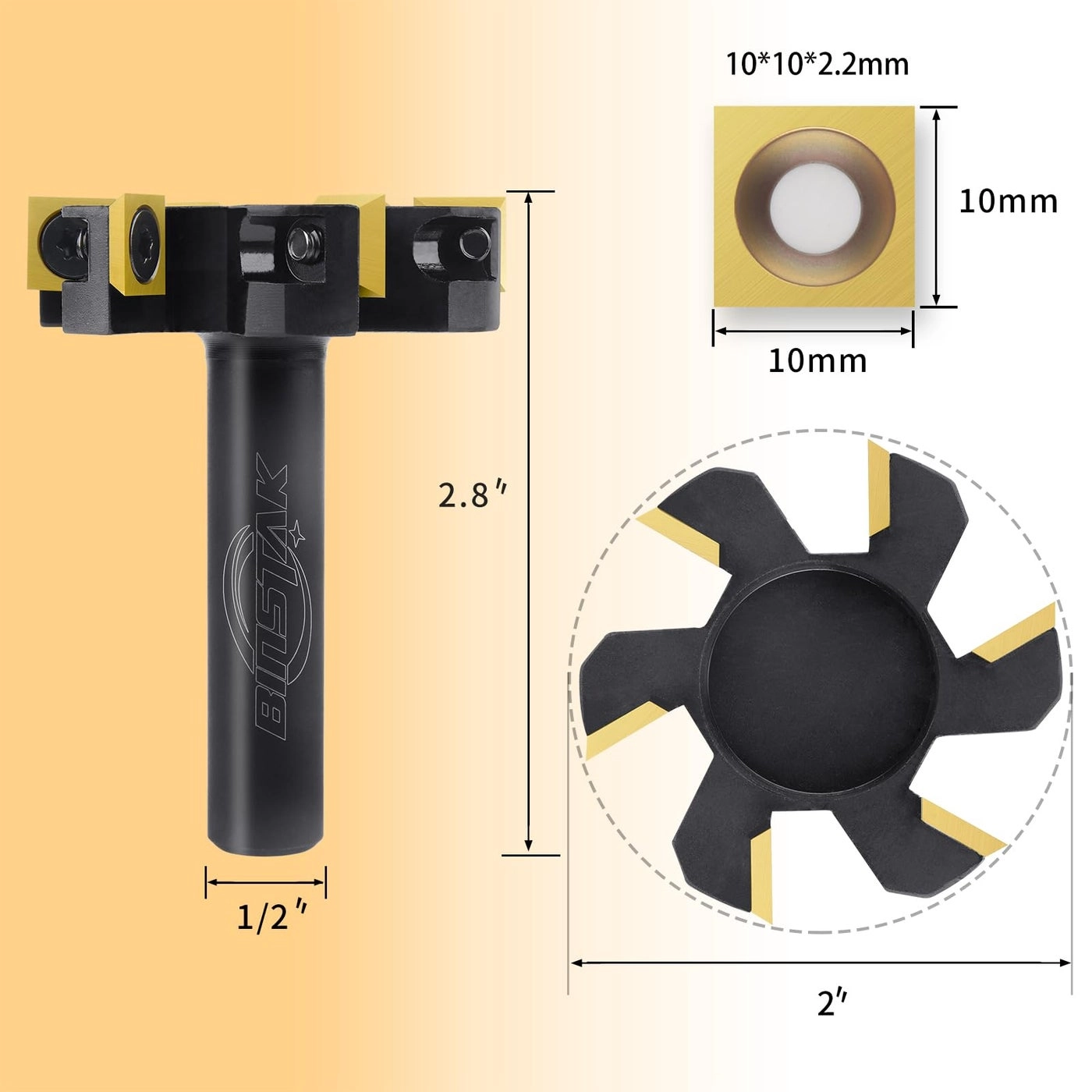 CNC Spoilboard Surfacing Router Bit - 2" 1/2"