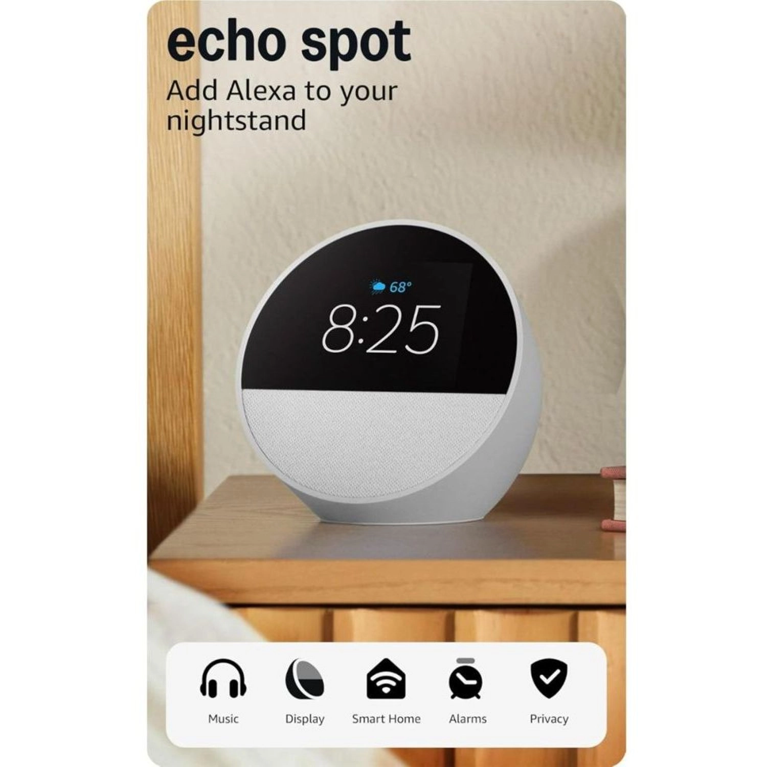 Echo Spot nth Gen - Alexa Glacier White