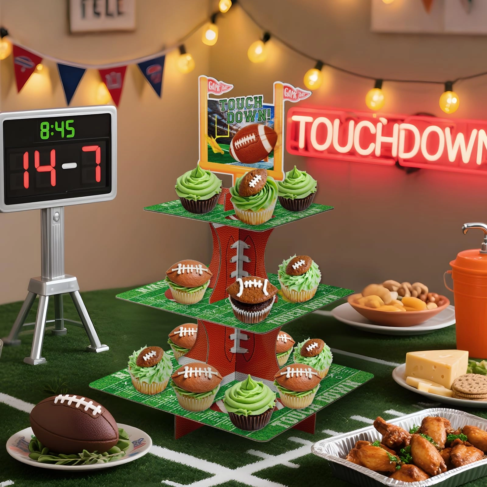 Touchdown Cupcake Stand - 1.0 Count Football Theme Birthday & Tailgate Party