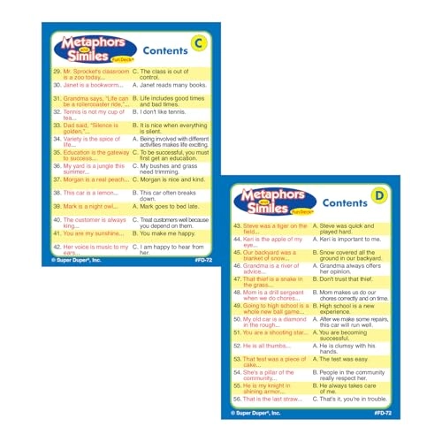 Metaphors and Similes Fun Deck - Kid 56 pieces