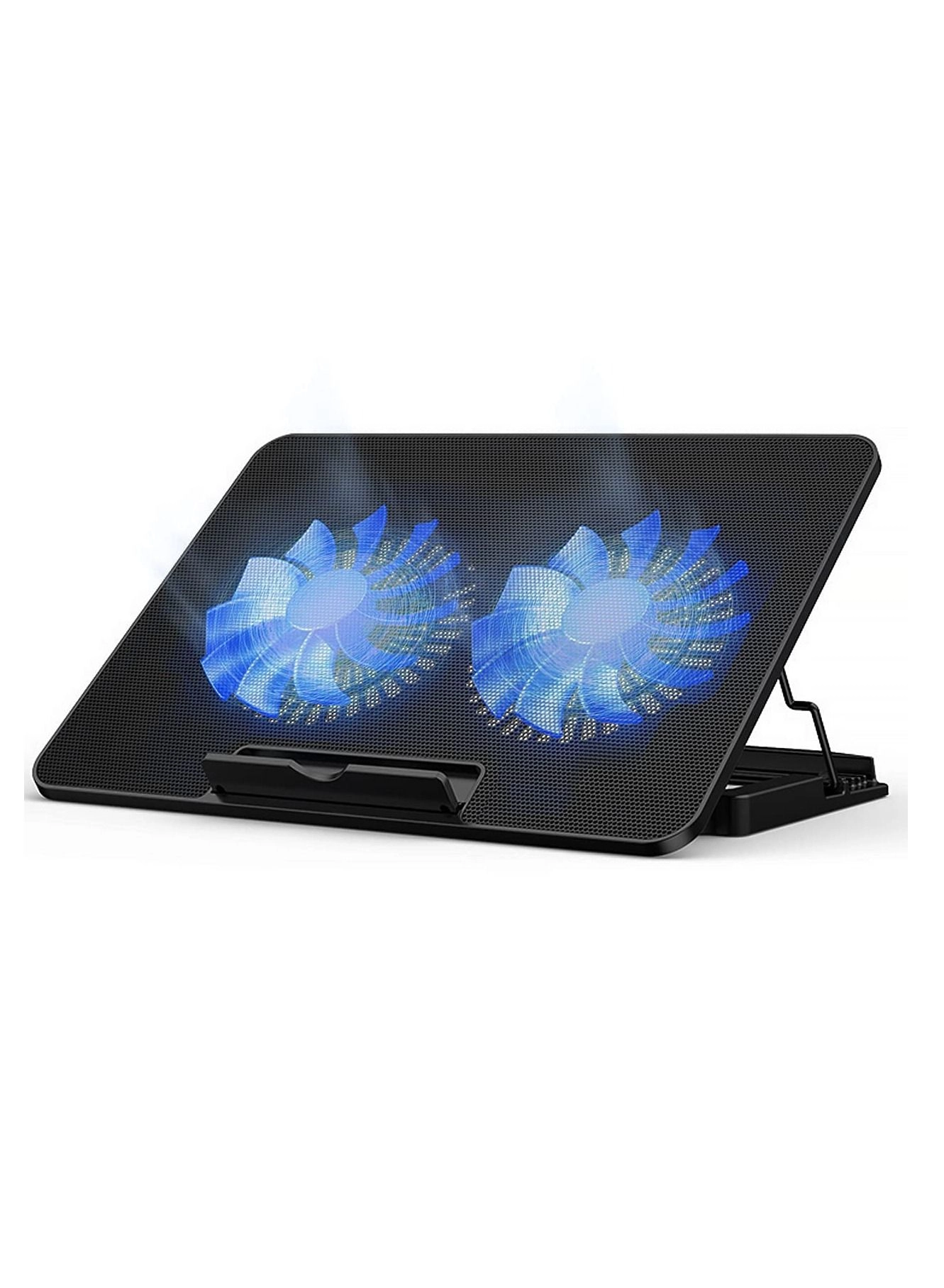 Laptop Cooling Pad - 1200RPM 6 Heights Adjustment 2 USB Port
