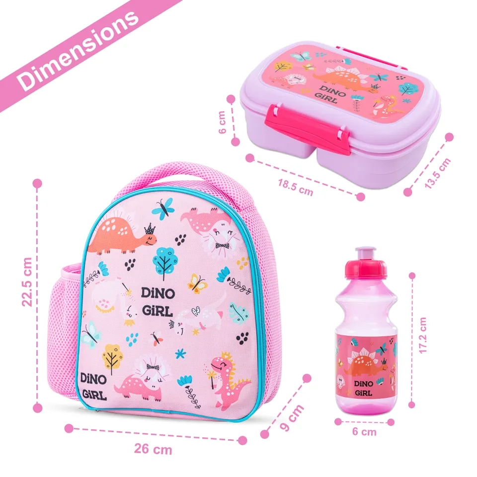 Lunch Bag - Dinosaurs + Lunch Box - 750 ml + Water Bottle - 450ml