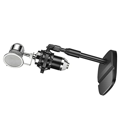 Desktop Microphone Stand - Bottle Mic Clip Adjustable Black