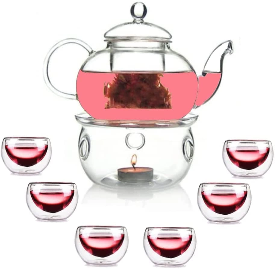 1CHASE Borosilicate Heat Resistant Glass Teapot - borosilicate glass 50 ml Set