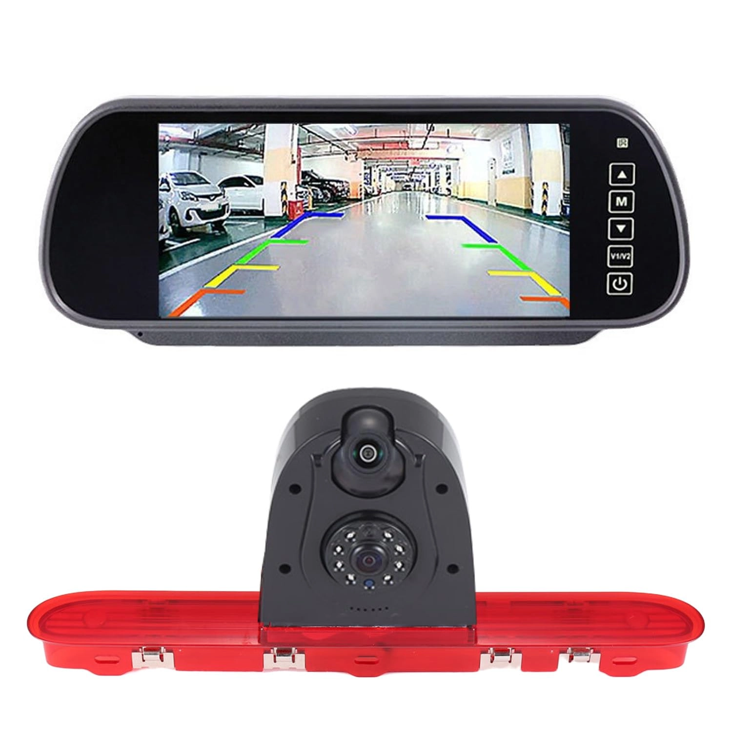 Brake Light Reversing Camera + Rear View Mirror Monitor - Night vision 628 x 586 pixels
