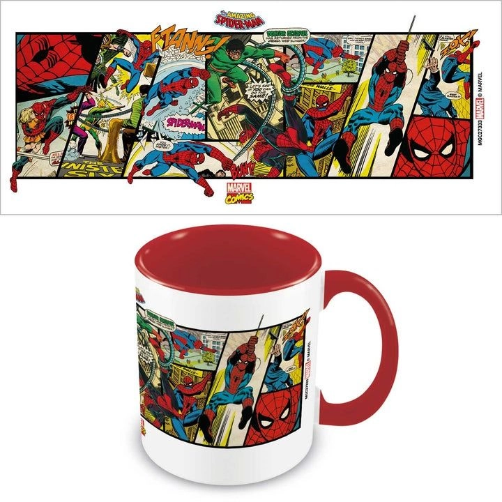 PYRAMID Spider-Man Panels Mug - Red Coloured Inner