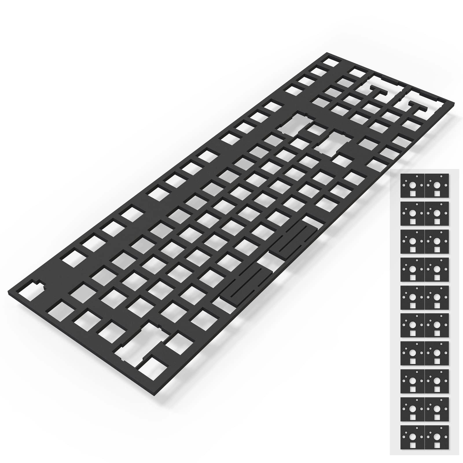 RUNJRX KEYBOARD Poron Keyboard PCB Foam - 98 layout + Poron Switch Pads - 120 Pieces + Plastic Chisel + Tweezers