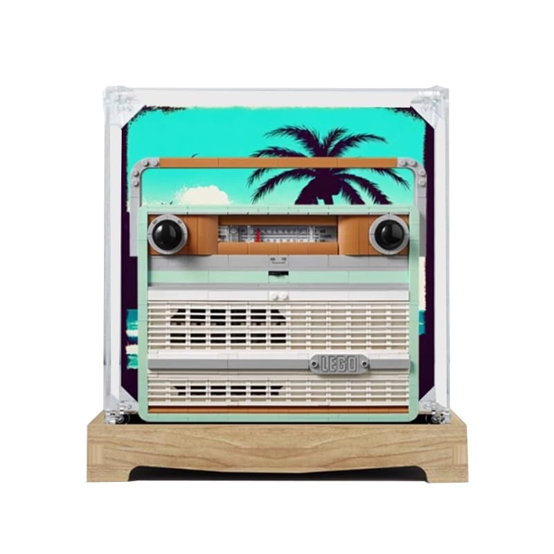 HCAEIOFJ Acrylic Display Case (10334) - 25x15x30cm Wood Bottom