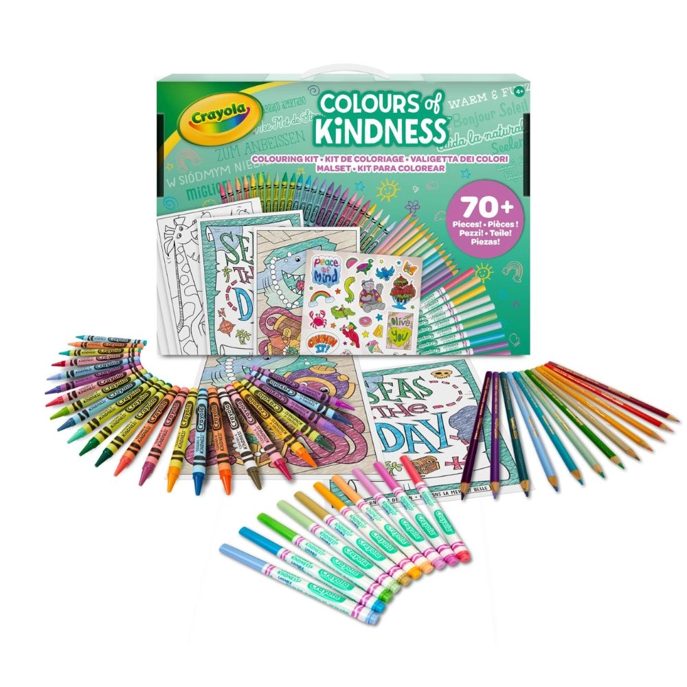 Colours of Kindness Art Case - over 70 pieces crayons, markers, colored pencils, stickers