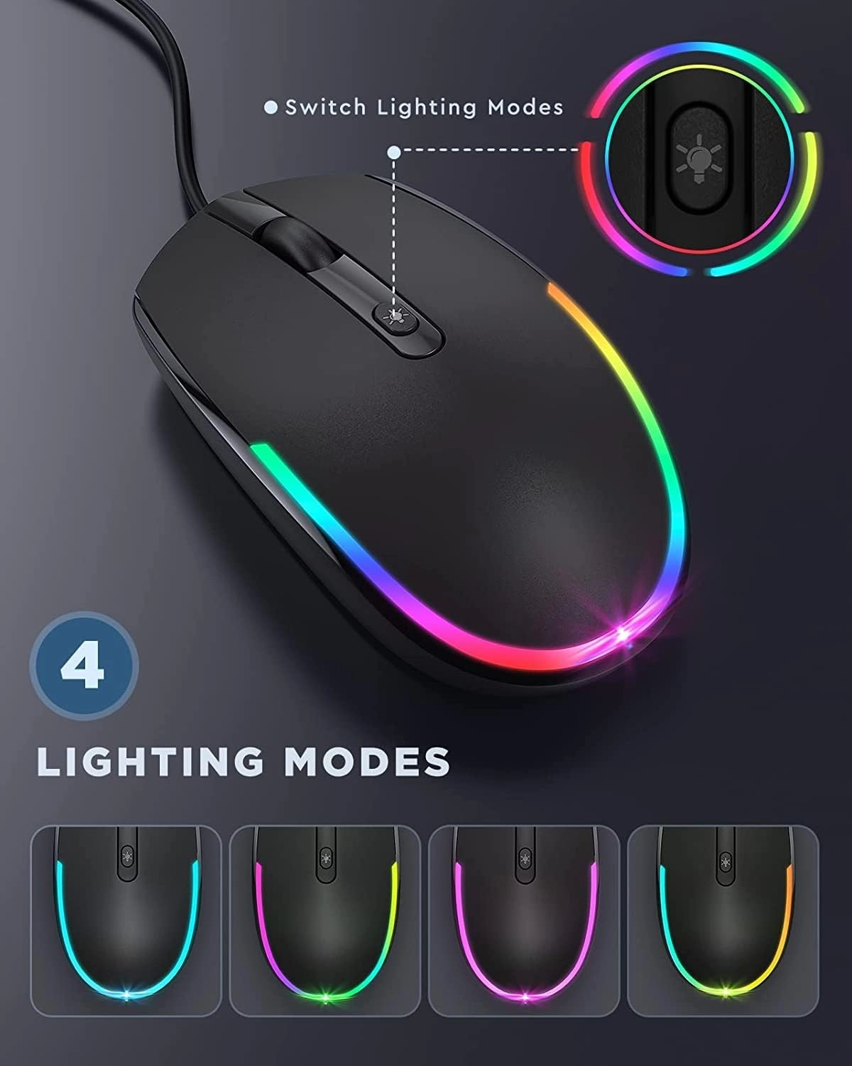 Wired LED RGB Backlit Mouse - USB