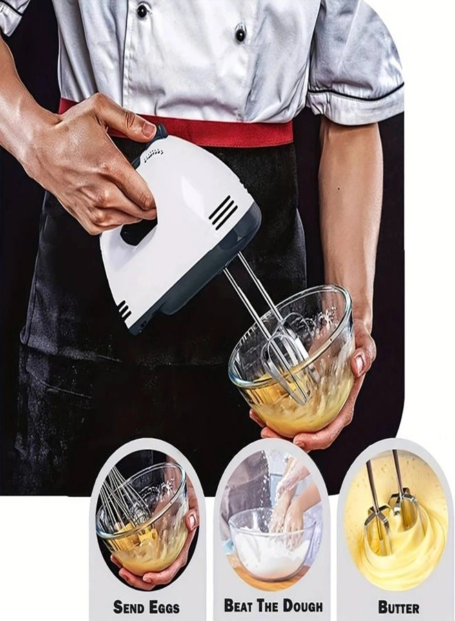 Handheld Electric Mixer - 7 Speed Stainless Steel