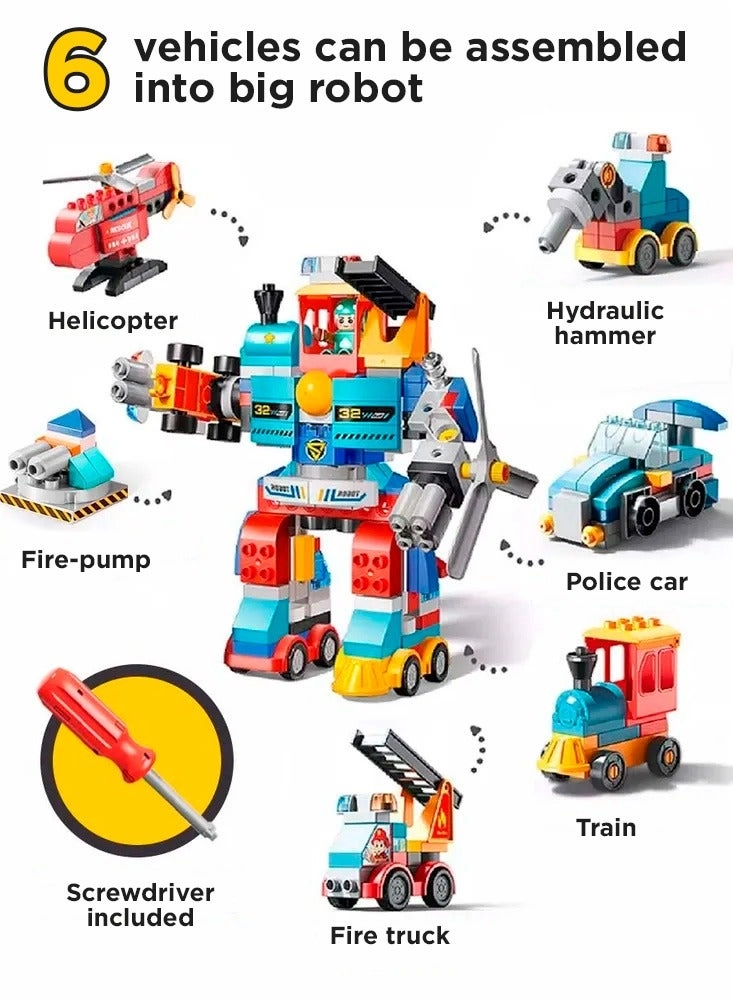 Building Blocks Set - 6-in-1 Robot 172 pcs