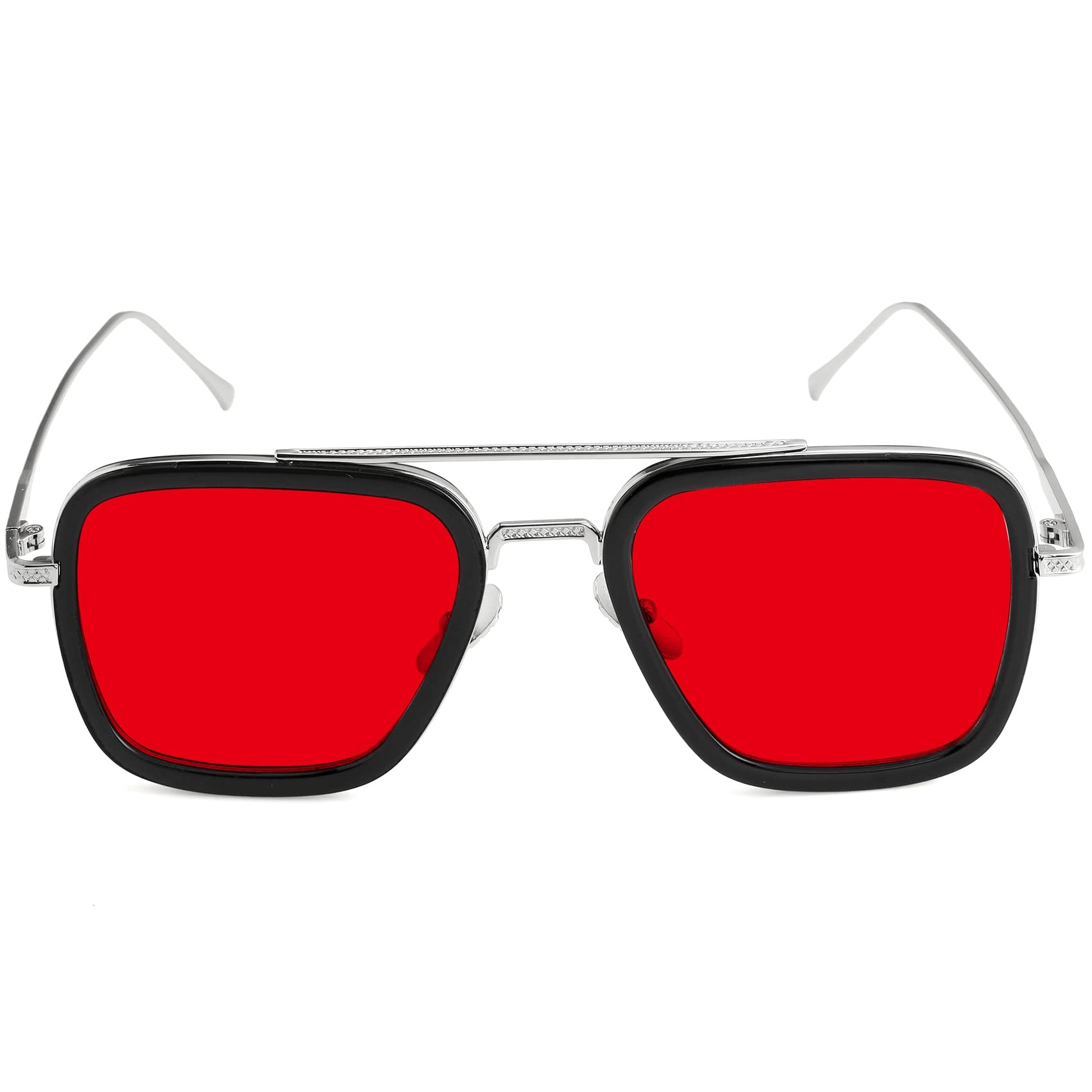 aieyezo Tony Stark Sunglasses - Two Pack (Spider Man Same Color + Gold/Ocean Red)