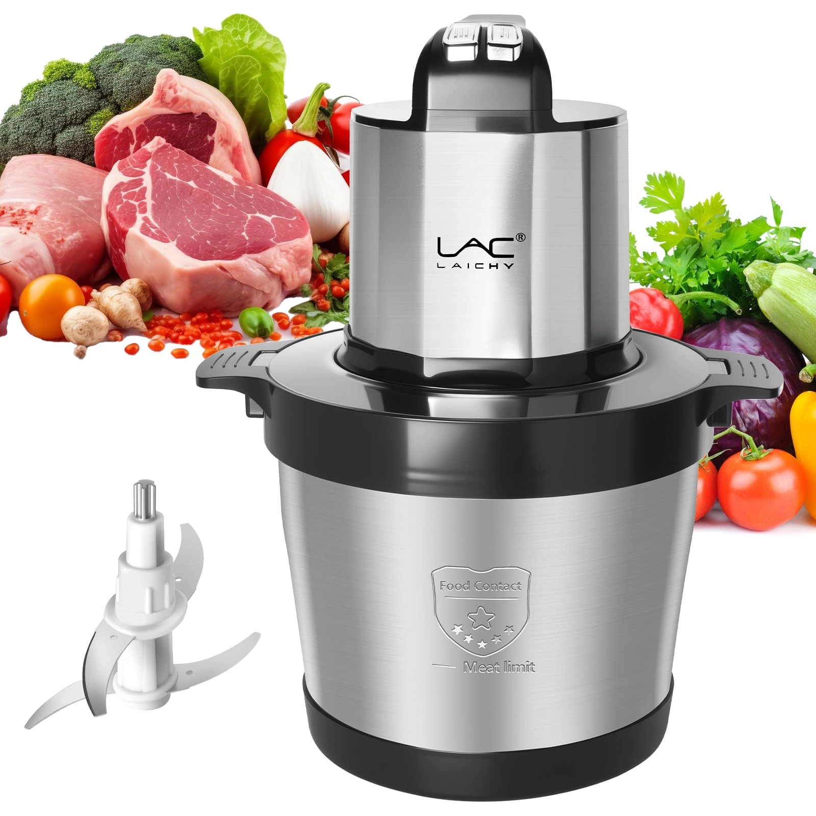LAC LAICHY Electric Food Processor - 8 Liters 1500W