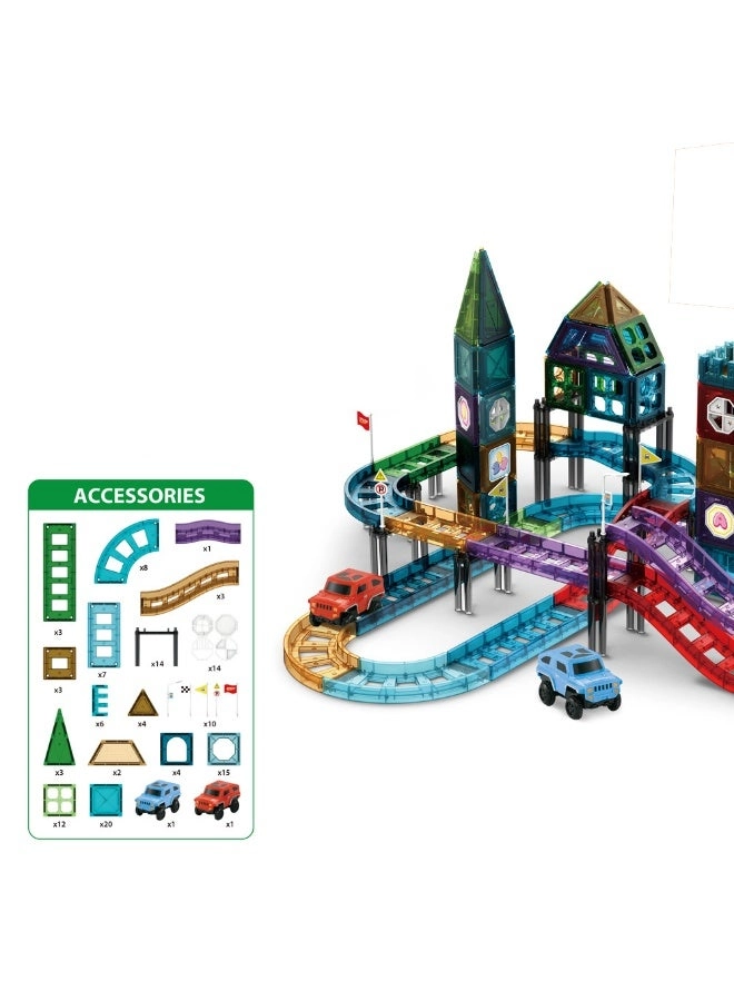 Magnetic Building Tiles Track Set - 131 pcs