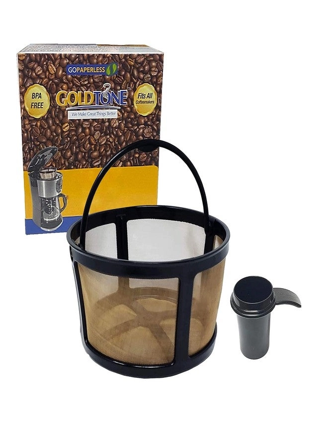 Gold Tone Reusable Coffee Filter - with Scoop