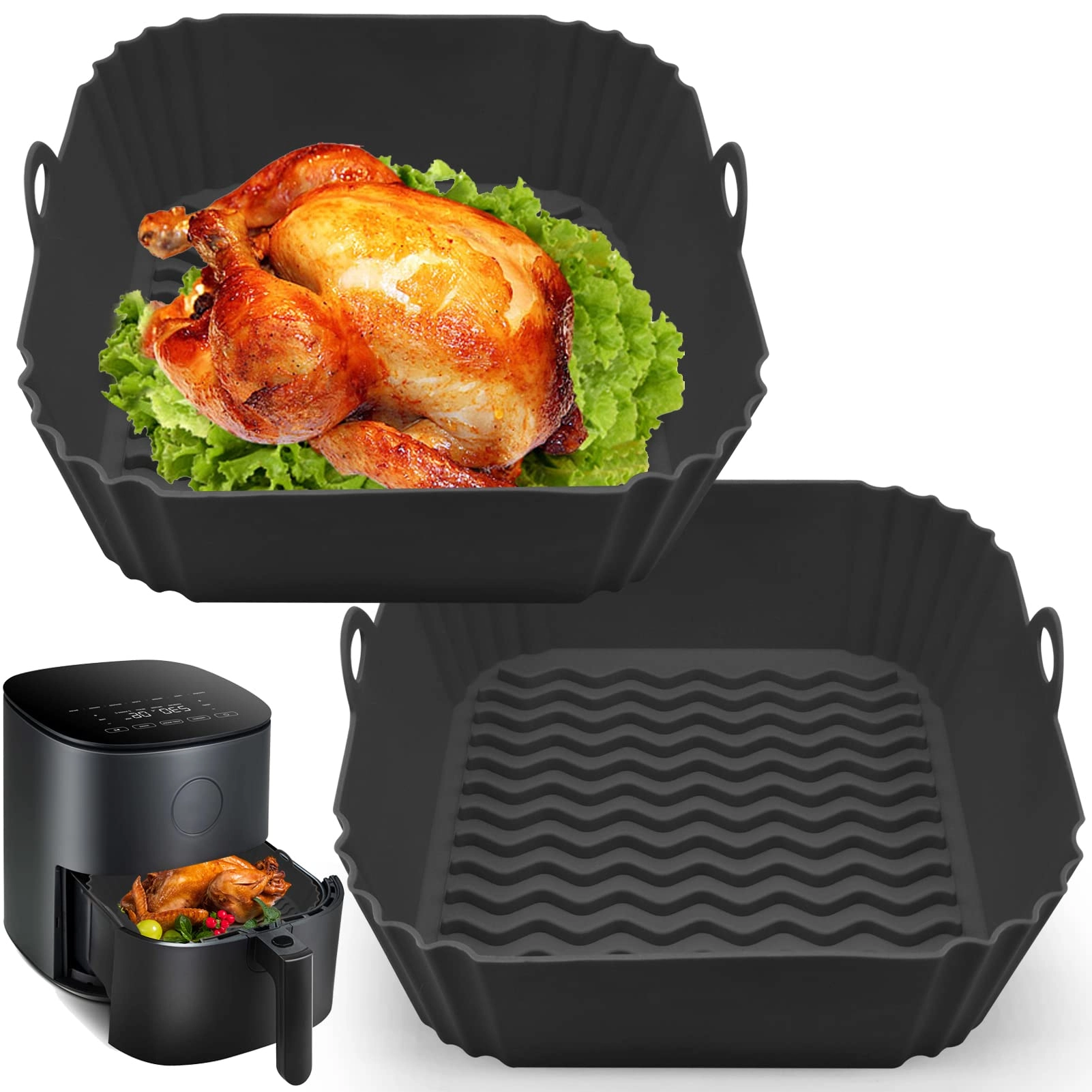 Ycelec Air Fryer Liner Silicone - Silicone 2 Pack