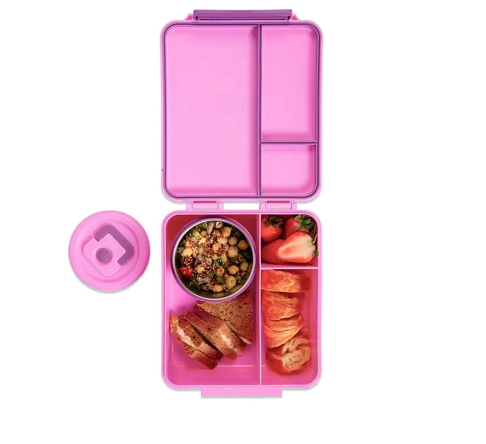 Bento Lunch Box With Steel Food Jar - Think Big Blush 1.74L