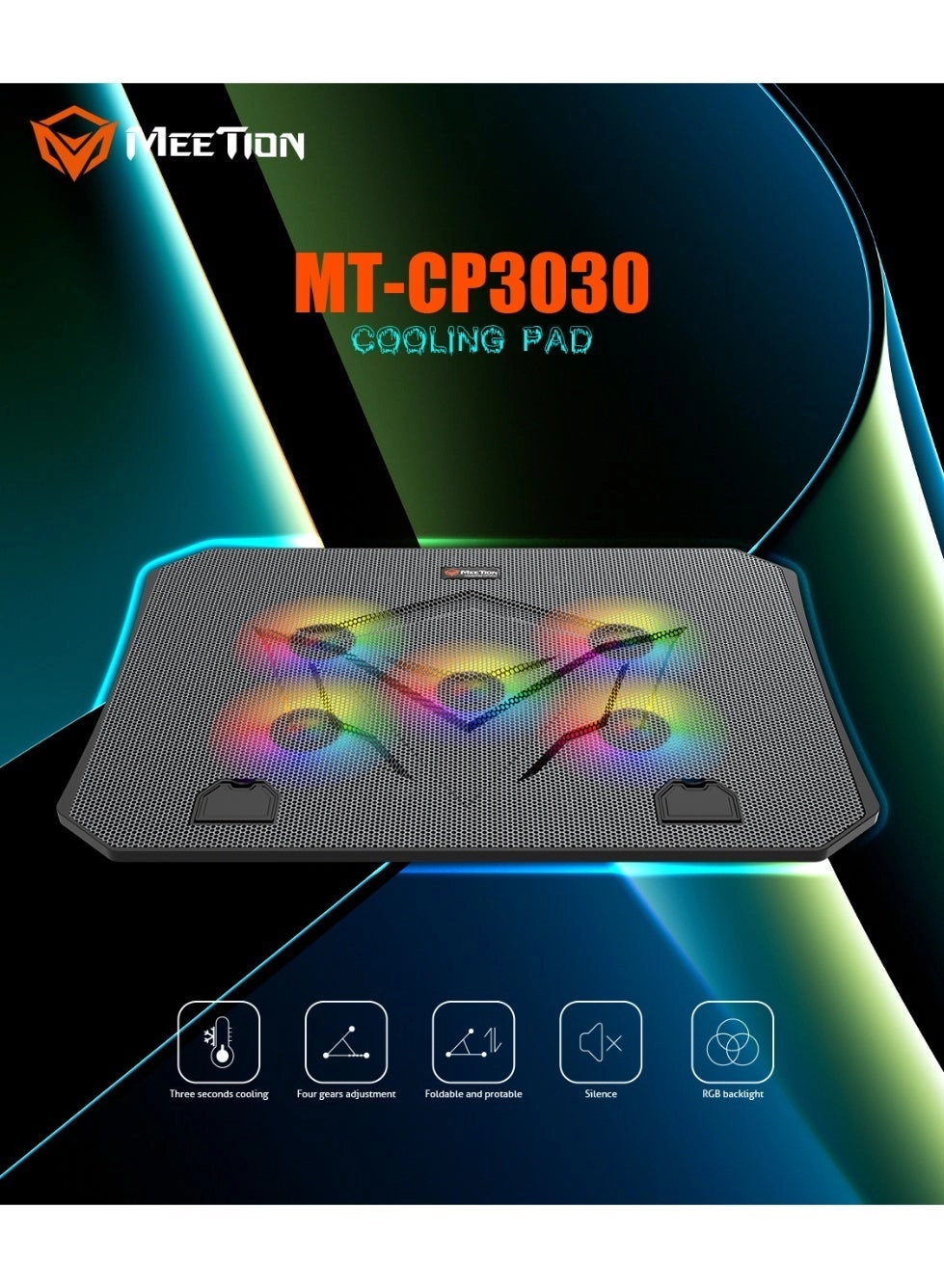 Meetion CP3030 - 5 Fans 9-15.6Inch