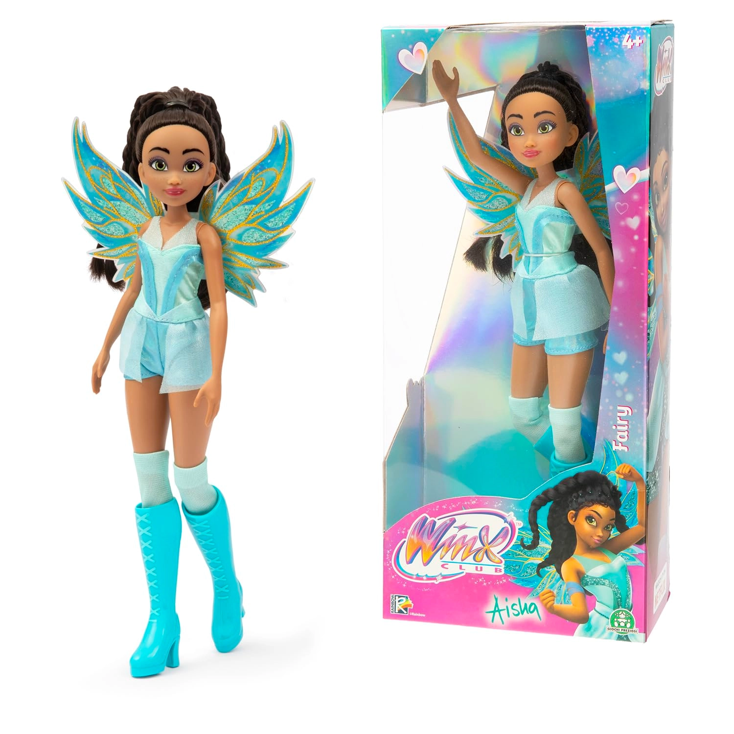 Winx Club Aisha Fairy Doll - Glitter Wings Poseable Joints Ages 4+