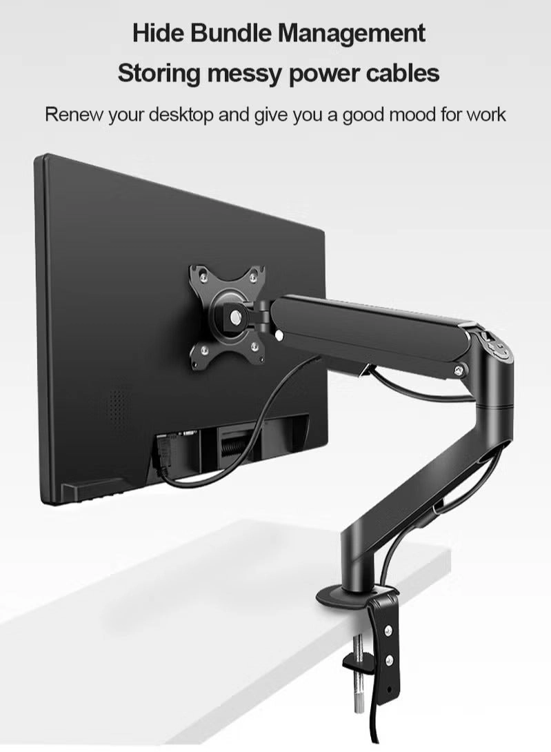 Gas Spring Monitor Arm - 32 in VESA 75x75/100x100mm